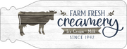 Print Shop Jar MDF Cutout Farm Fresh Creamery Sign With Cow Silhouette Ice Cream Milk Since 1942