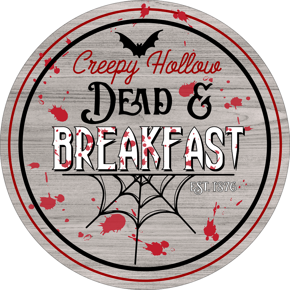 Print Shop Round MDF Cutout Creepy Hollow Dead & Breakfast