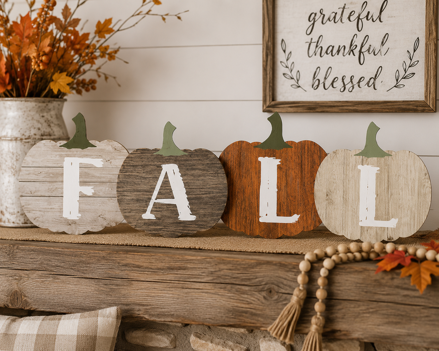 Print Shop Pumpkins MDF Cutout Fall Letters Across