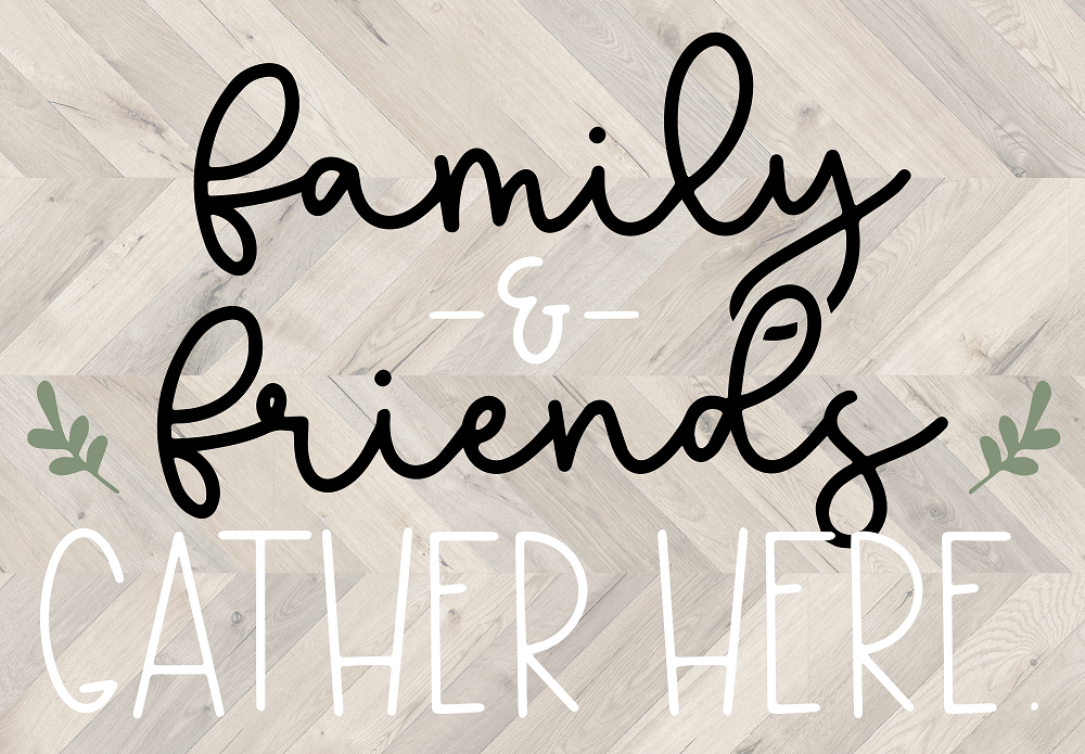 Print Shop Rectangle MDF Cutout Family & Friends Gather Here