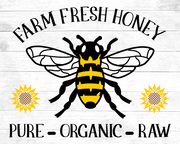 Print Shop Rectangle Bee With Sunflowers MDF Cutout Farm Fresh Honey