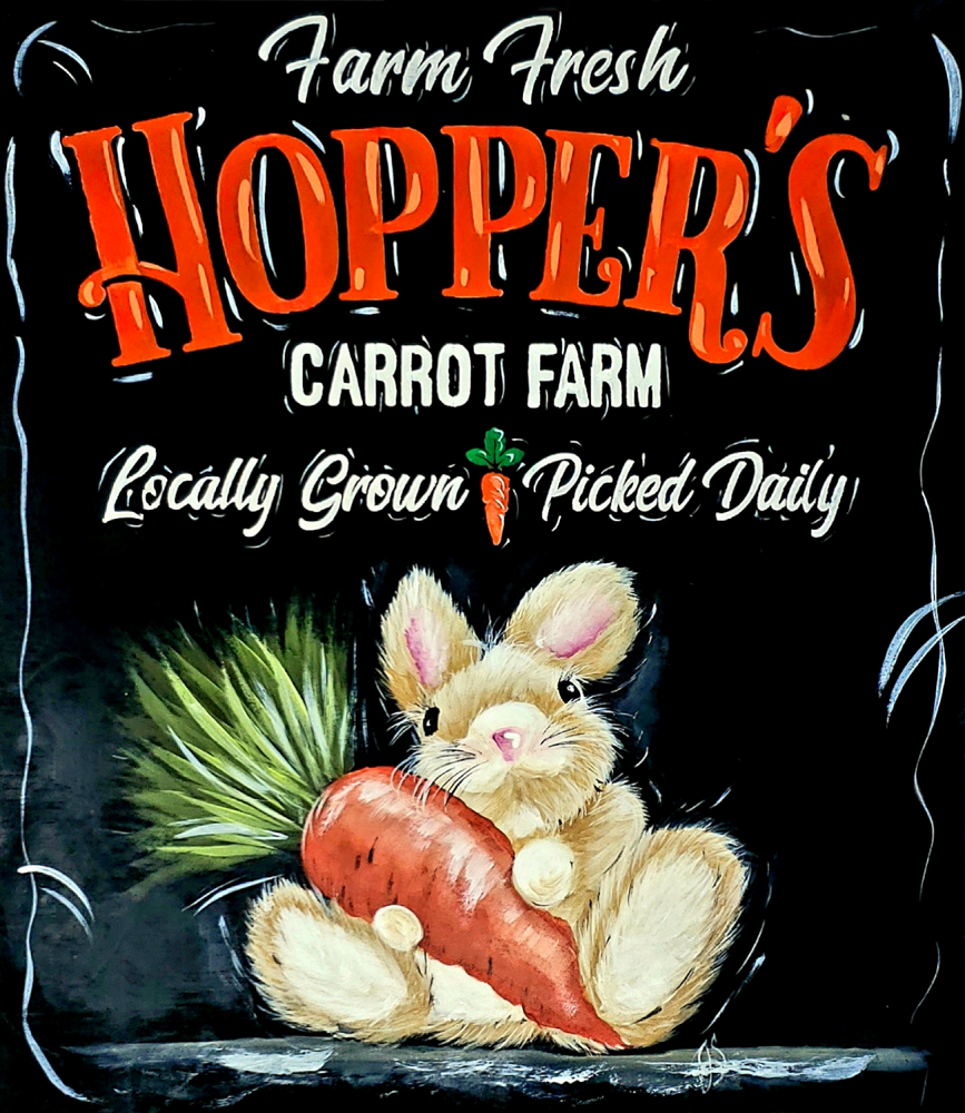 Print Shop Rectangle MDF Cutout Farm Fresh Hopper's Carrot Farm Locally Grown Picked Daily