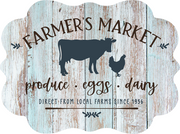 Print Shop Plaque Sign MDF Cutout Farmer's Market Produce Eggs Dairy Direct From Local Farms Since 1956 Cow And Chicken Silhouettes