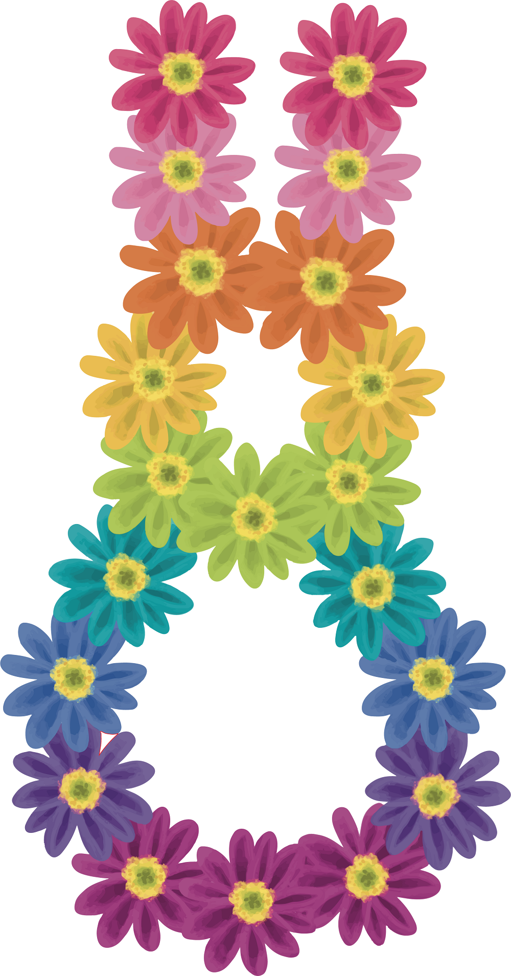 Print Shop A MDF Cutout Rainbow Daisy Letter A