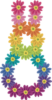 Print Shop A MDF Cutout Rainbow Daisy Letter A