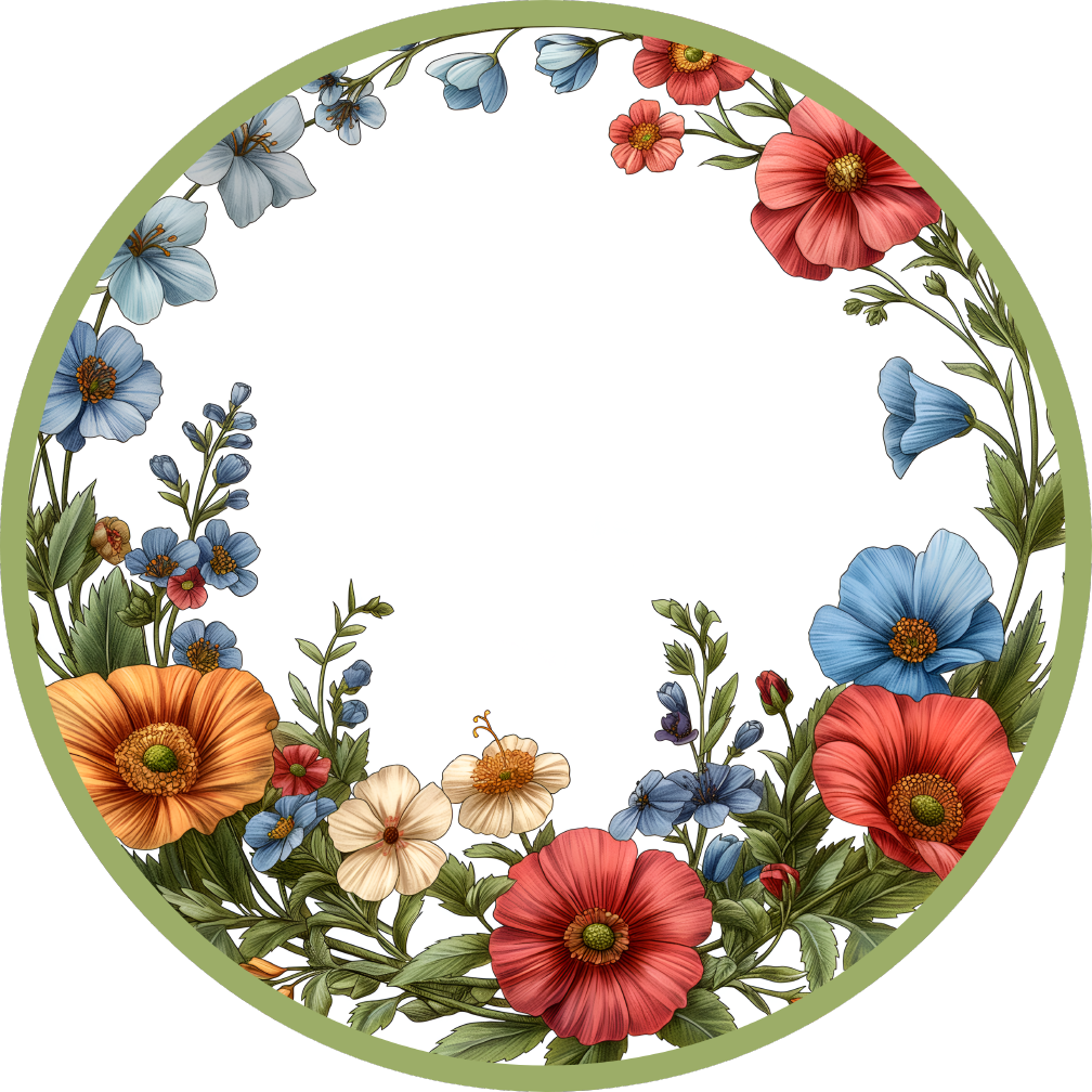 Flower Wreath  Printed MDF Wall & Door Sign – Ready-to-Hang Home Décor Accent – No Painting Required