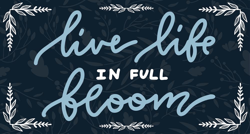 Print Shop Rectangle Sign MDF Cutout Live Life In Full Bloom