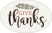 Print Shop Oval MDF Cutout Give Thanks