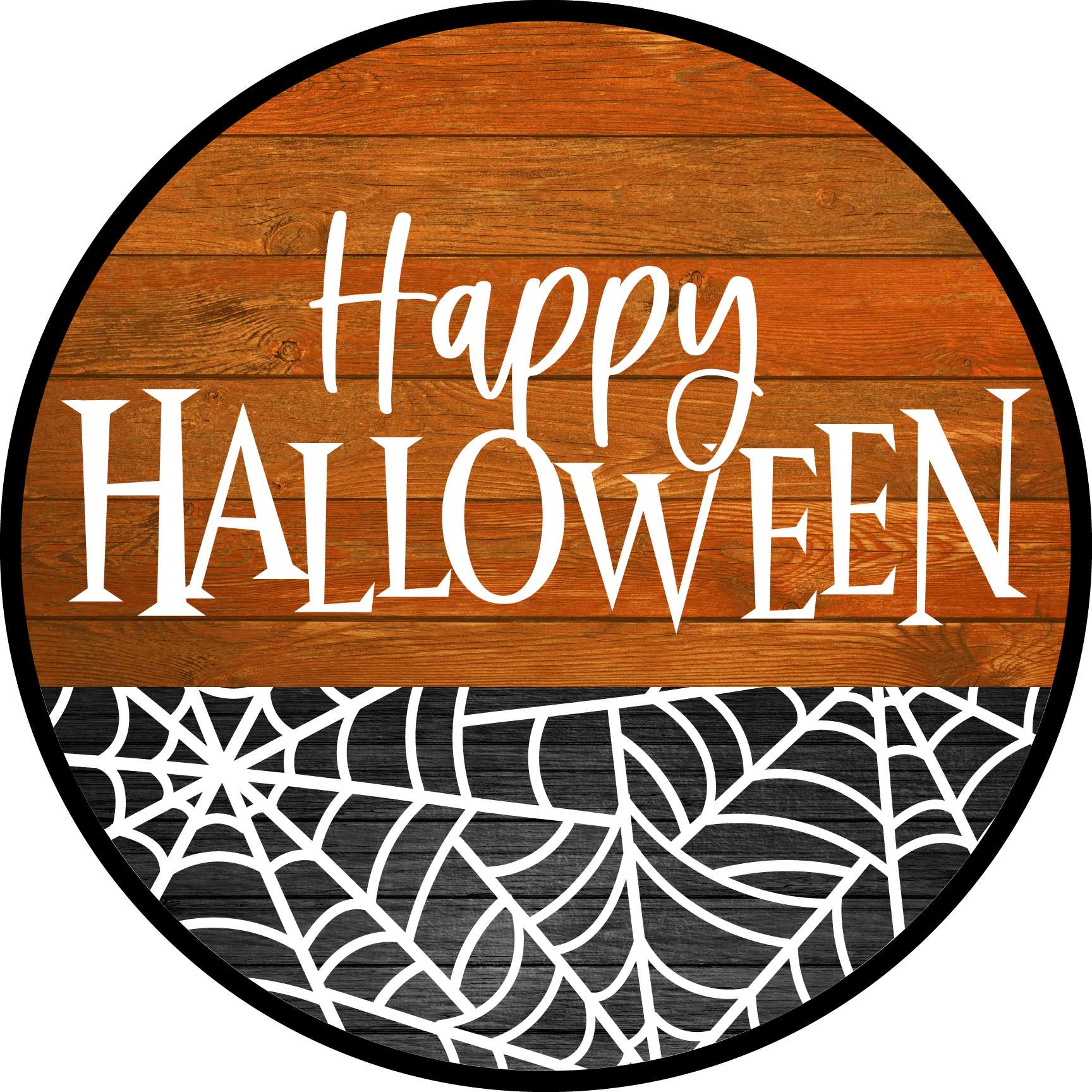 Print Shop Happy Halloween Door Hanger  MDF Cutout