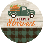 Print Shop Round MDF Cutout Happy Harvest
