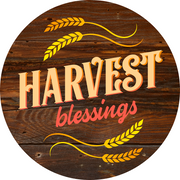 Print Shop Round MDF Cutout Harvest Blessings