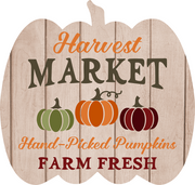 Print Shop Pumpkin MDF Cutout Harvest Market Hand-Picked Pumpkins Farm Fresh