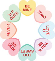 Print Shop Heart MDF Cutout Be Mine Ur Cute XOXO Love You & Me Kiss Me Too Sweet 4Ever