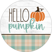 Print Shop Round MDF Cutout Hello Pumpkin