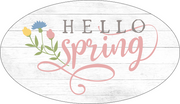 Print Shop Oval MDF Cutout Hello Spring Floral