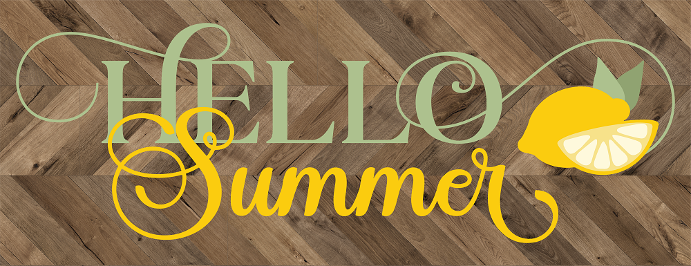 Print Shop Rectangular Sign MDF Cutout Hello Summer With Lemon Slice