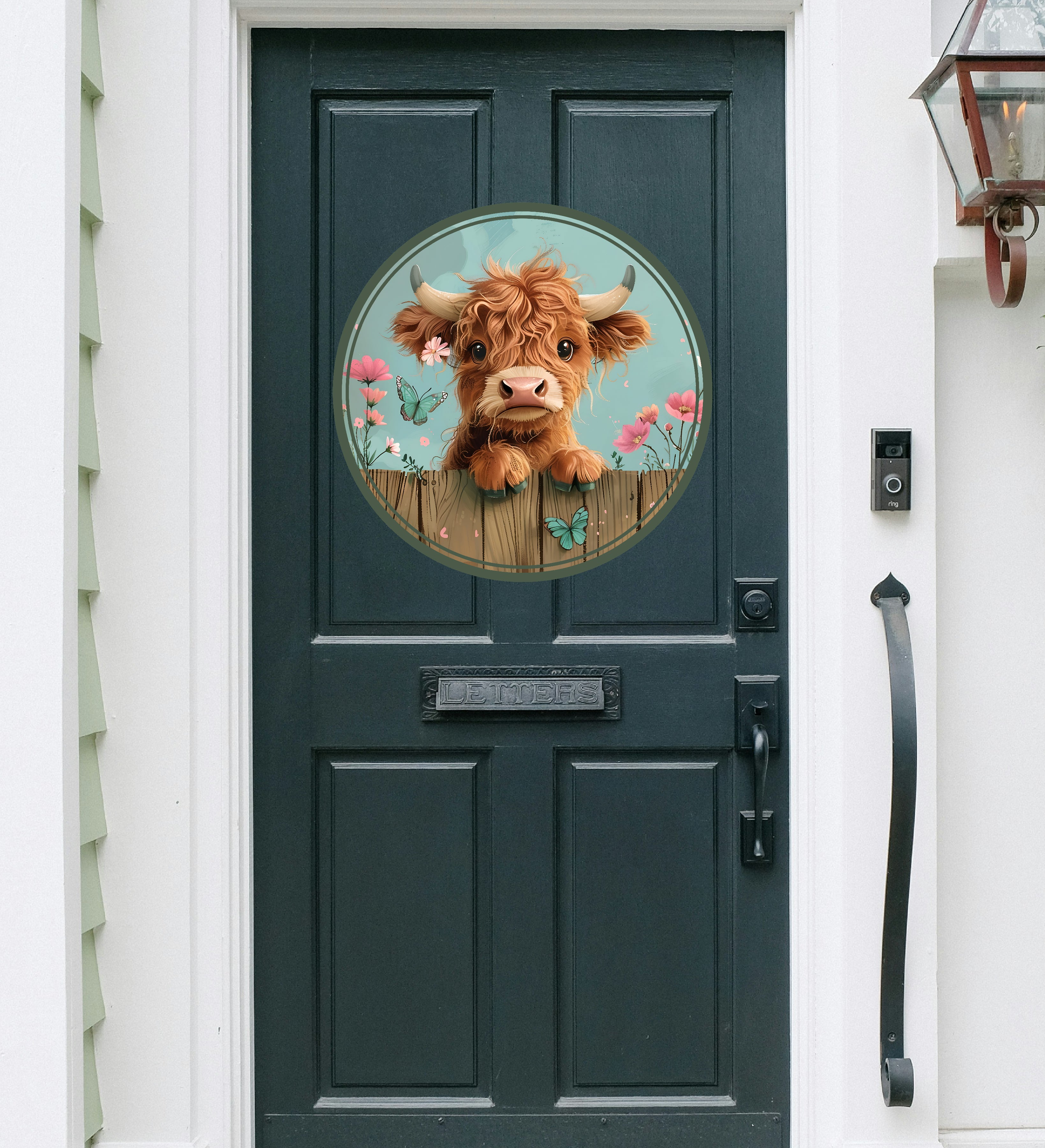 Highlander Cow Printed MDF Wall & Door Sign – Ready-to-Hang Home Décor Accent – No Painting Required