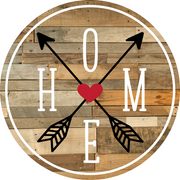 Print Shop Round MDF Cutout Home Arrows Heart