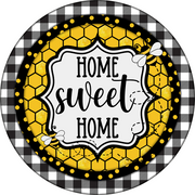 Print Shop Round MDF Cutout Home Sweet Home With Honeycombs And Bee Accent