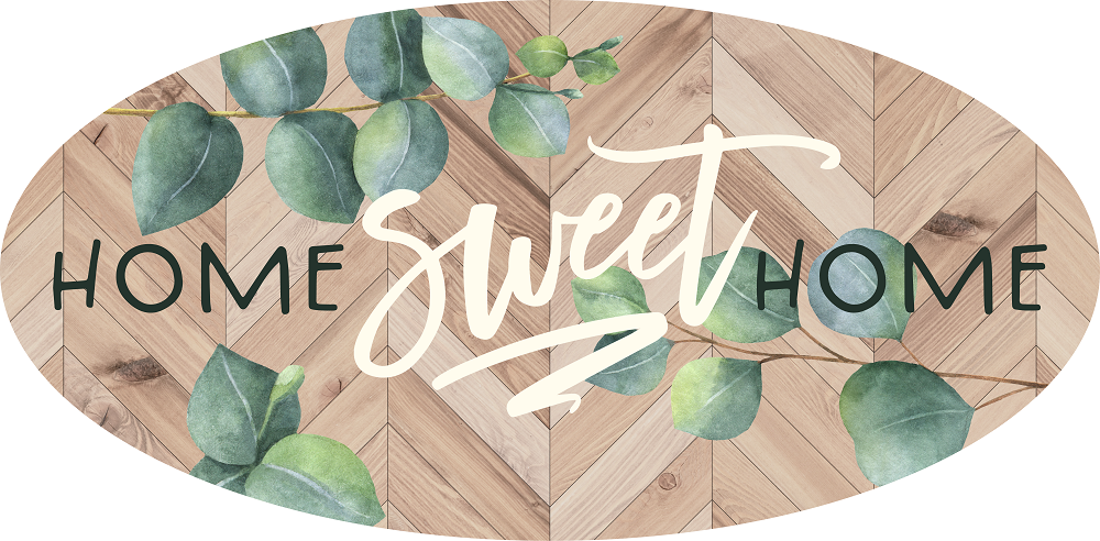 Print Shop Oval MDF Cutout Home Sweet Home