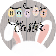 Print Shop Circle MDF Cutout Hoppy Easter Castle