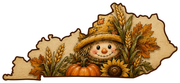 Print Shop Kentucky Fall Scarecrow Door Hanger  MDF Cutout