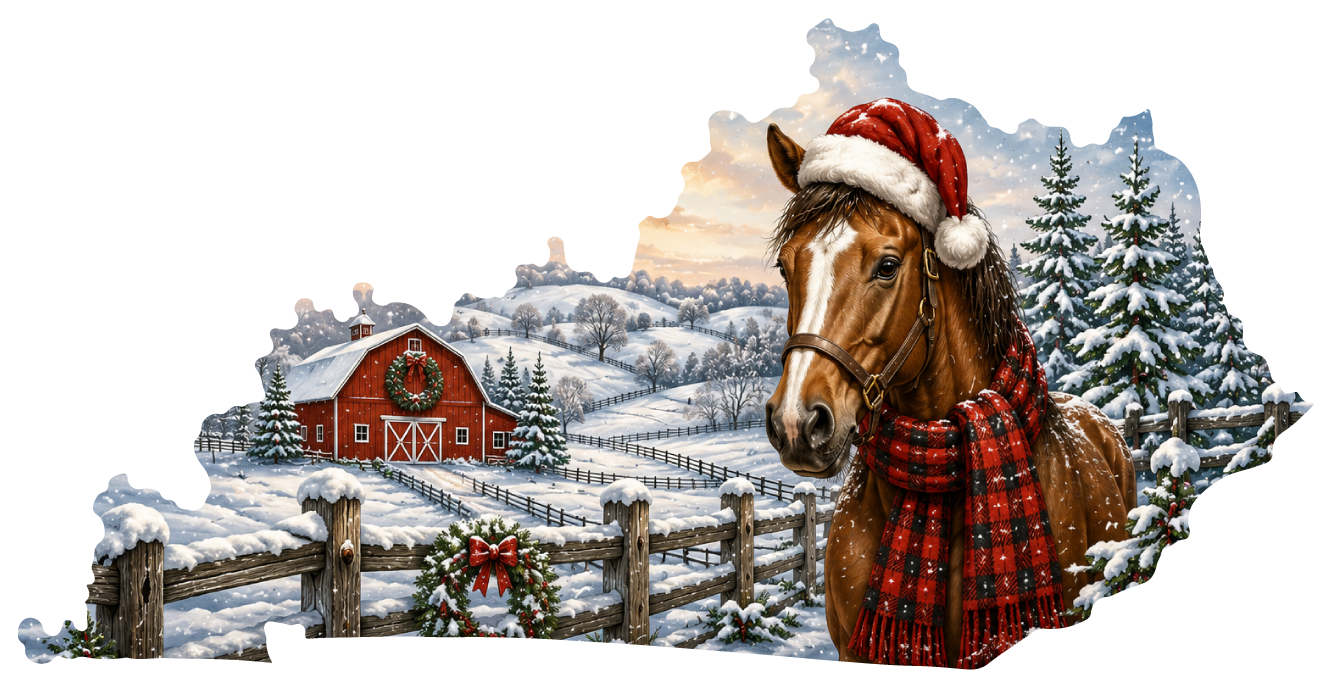 Print Shop Kentucky Christmas Horse Door Hanger  MDF Cutout