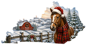 Print Shop Kentucky Christmas Horse Door Hanger  MDF Cutout