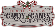 Print Shop Ornate Plaque MDF Cutout Candy Canes Kringle Candy Co