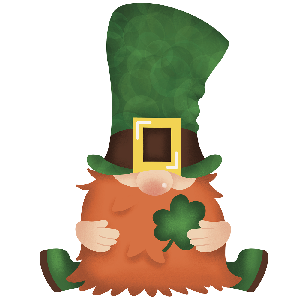Print Shop Sitting Leprechaun MDF Cutout Leprechaun Holding Shamrock