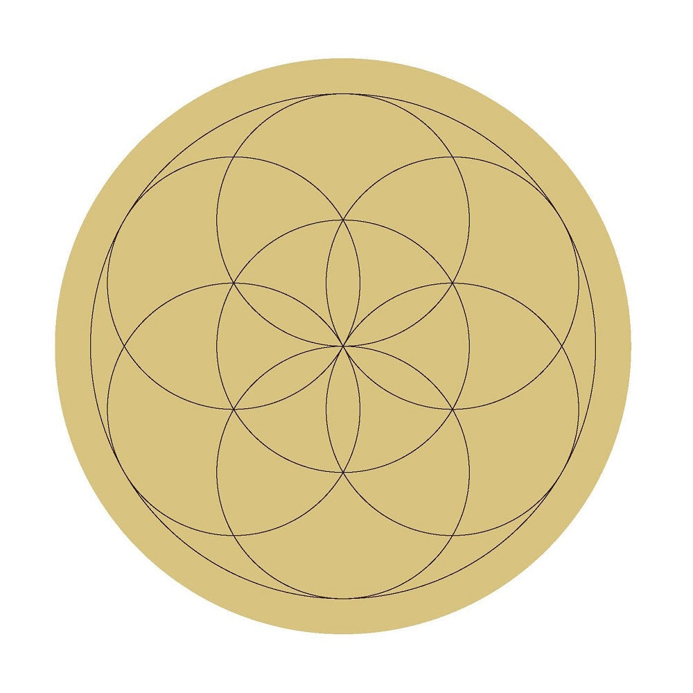 Design By Line Round MDF Cutout Geometric Mandala - Unfinished For DIY