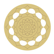 Design By Line Round MDF Cutout Mandala Pattern Style 39 - Unfinished For DIY