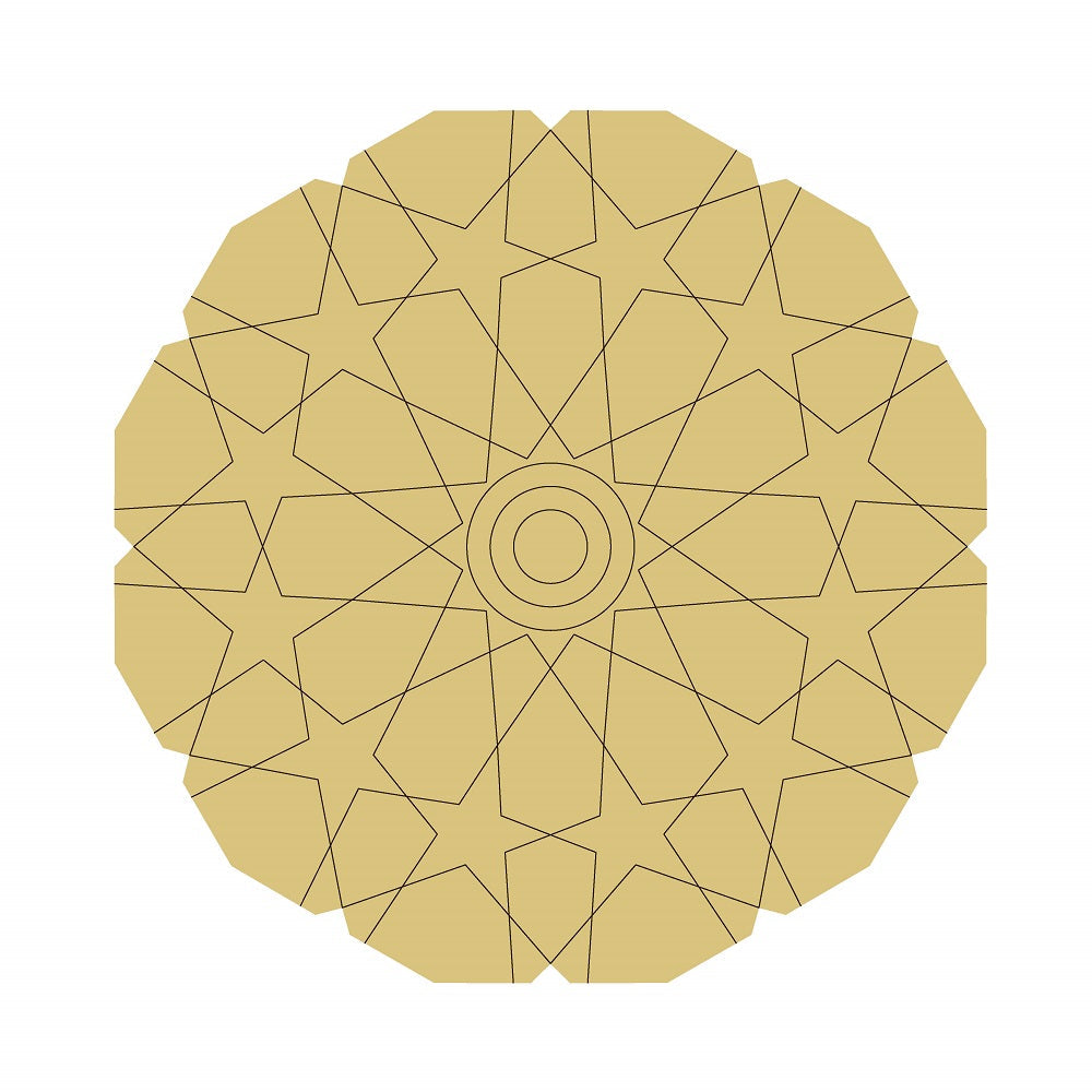 Design By Line Round MDF Cutout Mandala Pattern Style 40 - Unfinished For DIY