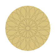 Design By Line Round MDF Cutout Intricate Mandala Flower Pattern - Unfinished For DIY