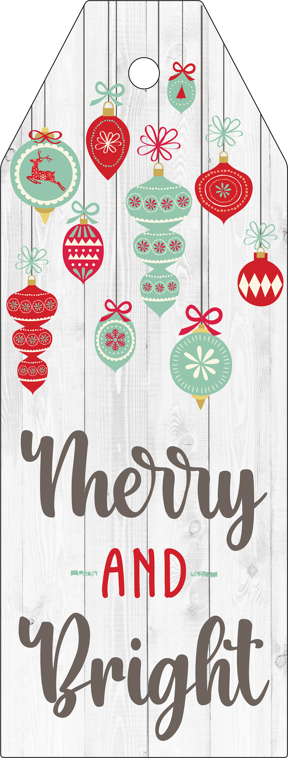 Print Shop Tag MDF Cutout Merry And Bright