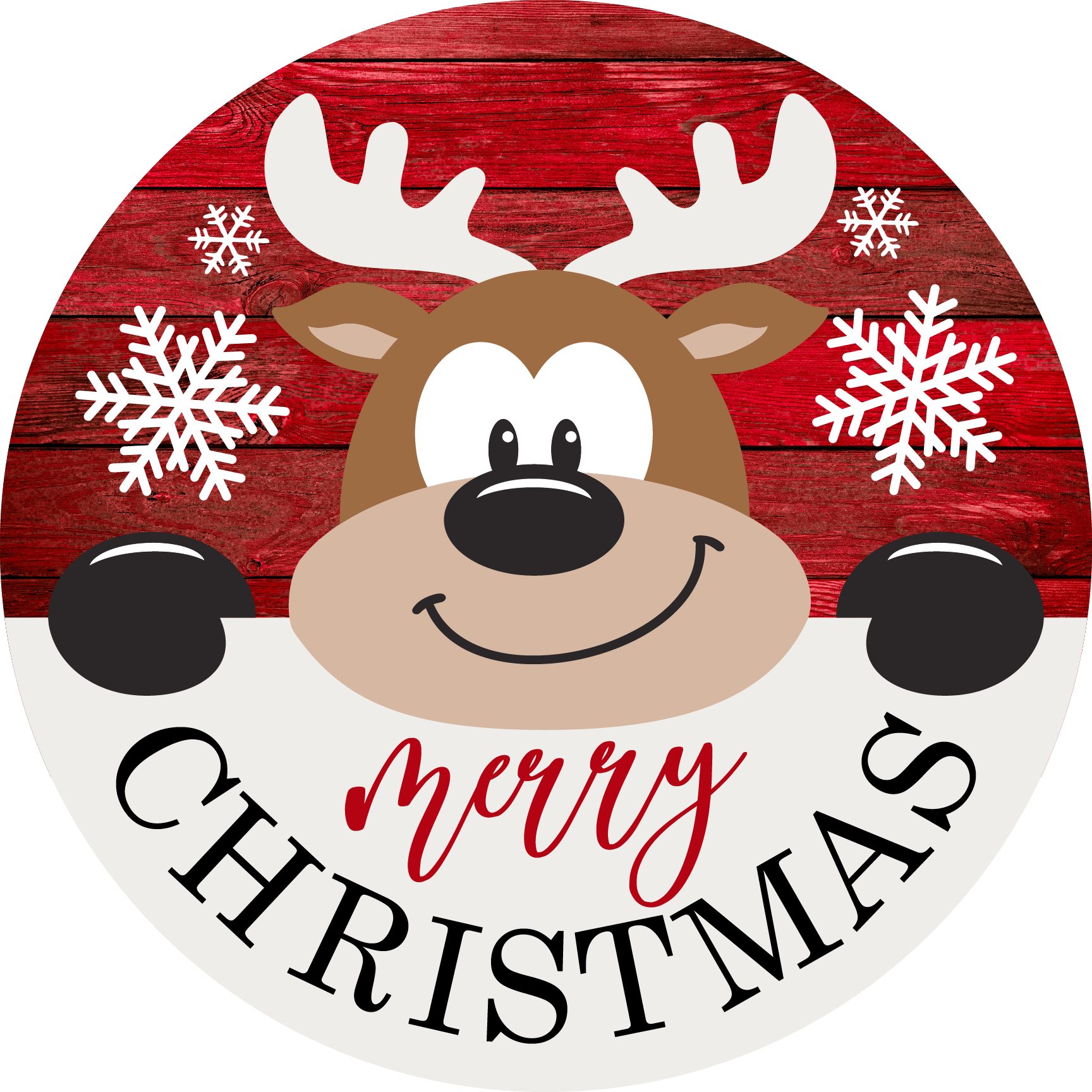 Merry Christmas Printed MDF Wall & Door Sign – Ready-to-Hang Home Décor Accent – No Painting Required