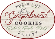 Print Shop Oval MDF Cutout North Pole Gingerbread Cookies Baked Fresh Daily Bakery