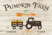 Print Shop Tractor With Wagon MDF Cutout Pumpkin Farm With S'mores, Hay Rides, Cider