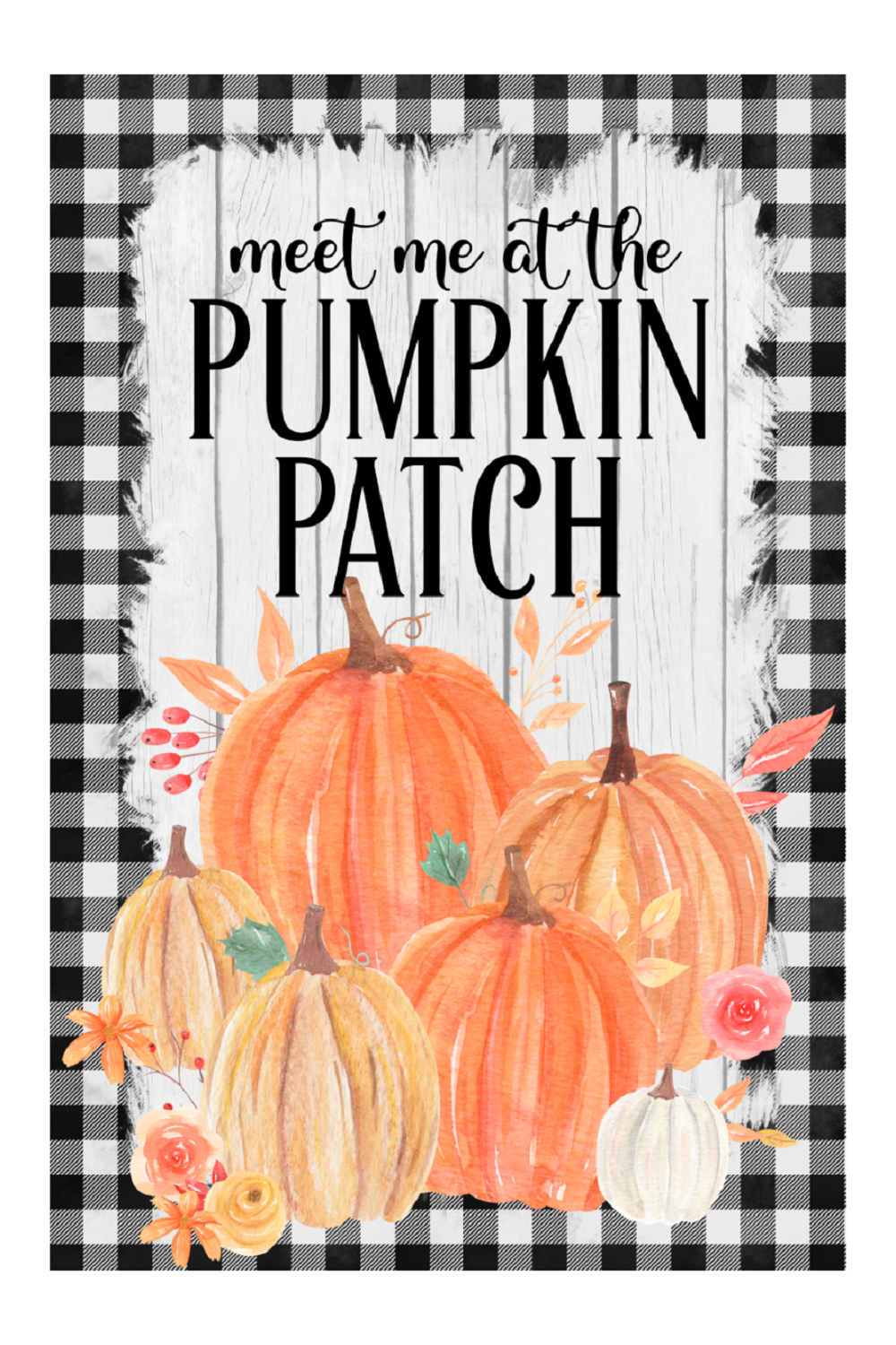 Print Shop Rectangle Sign MDF Cutout Meet Me At The Pumpkin Patch
