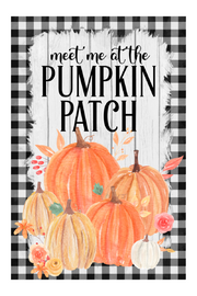 Print Shop Rectangle Sign MDF Cutout Meet Me At The Pumpkin Patch