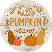 Print Shop Round MDF Cutout Hello Pumpkin Season