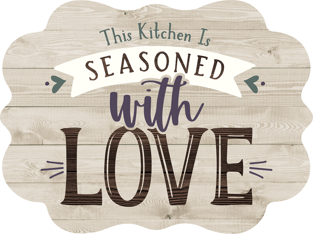 Print Shop Scalloped Edge Plaque MDF Cutout This Kitchen Is Seasoned With Love