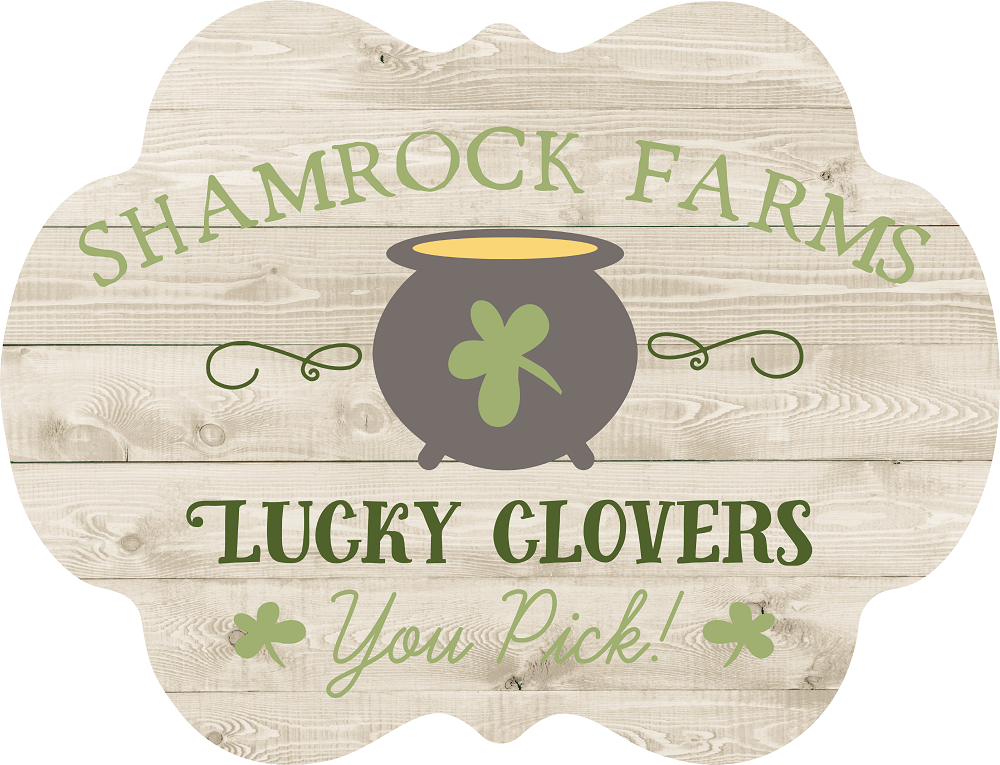 Print Shop Scalloped Round Plaque MDF Cutout Lucky Clovers You Pick!