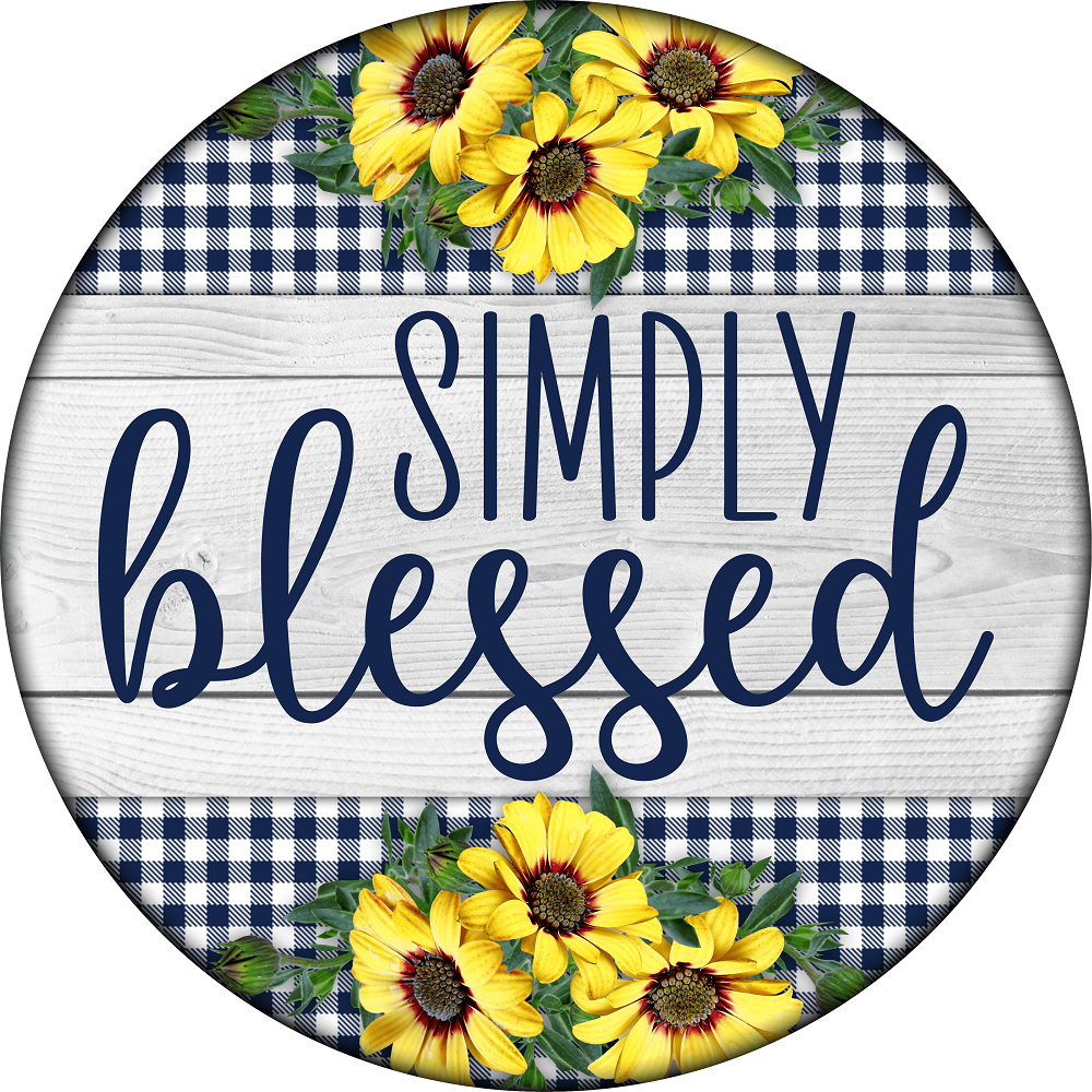 Print Shop Round MDF Cutout Simply Blessed