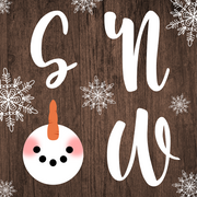 Print Shop Square MDF Cutout Snow With Snowman