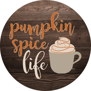 Print Shop Round MDF Cutout Pumpkin Spice Life