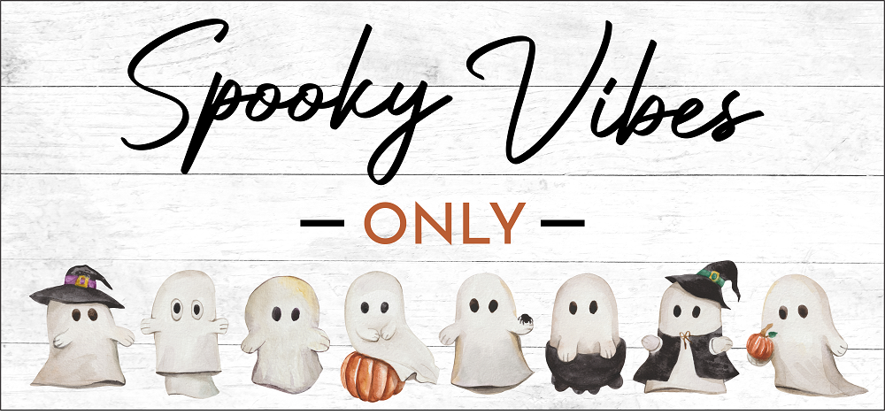 Print Shop Rectangle MDF Cutout Spooky Vibes Only Ghosts