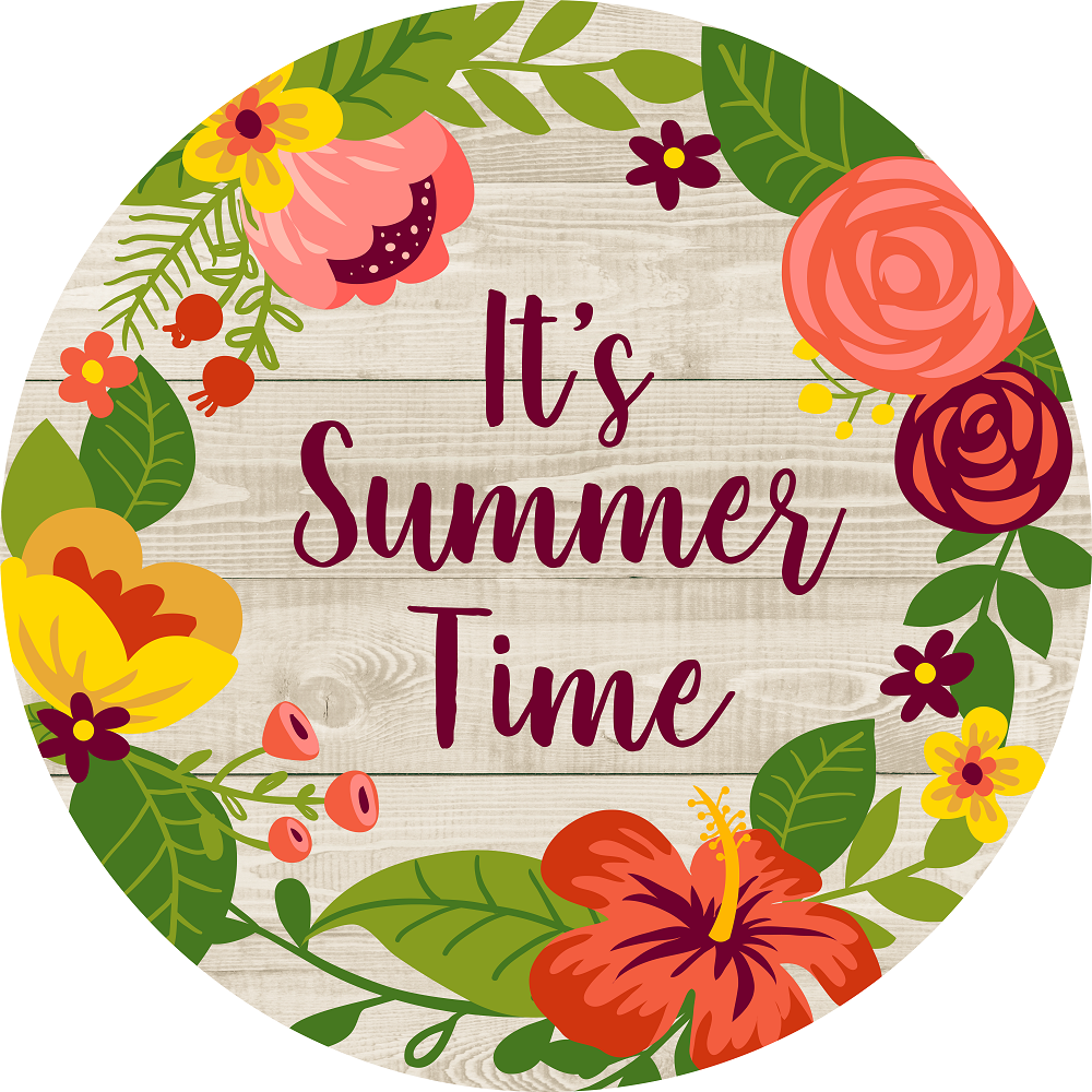 Print Shop Circle MDF Cutout It's Summer Time