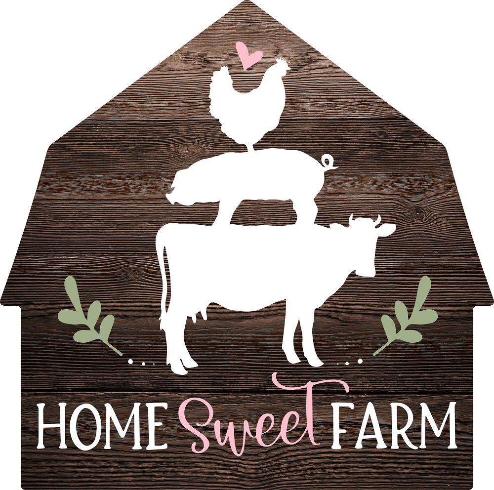Print Shop Barn Shaped MDF Cutout Home Sweet Farm