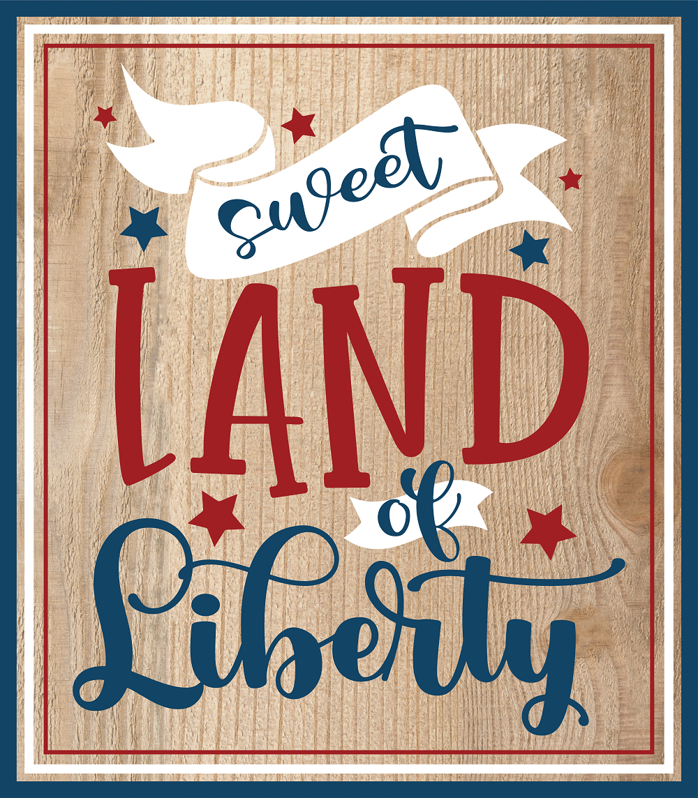 Print Shop Rectangle MDF Cutout Sweet Land Of Liberty